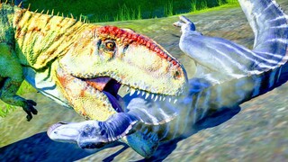 Giganotosaurus & Spinosaurus Hunting In Mountainous Environment - Jurassic World Evolution