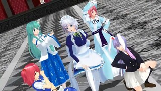 【東方mmd】小町＆幽々子＆うどんげ＆咲夜＆早苗でガチ百合の女王
