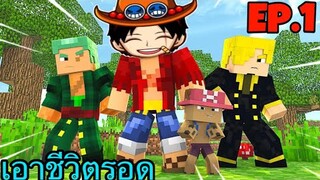 เอาชีวิตรอดในโลกวันพีชเกมมายคราฟ Minecraft pe 1.16.201 Ep.1