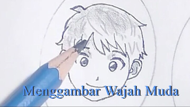 Menggambar wajah anak muda