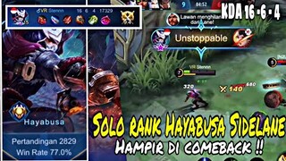 Stenly SOLO RANK HAYABUSA SIDE/GOLD LANE Hampir di comback !! Mobile Legends