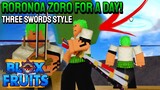 I Became Roronoa ZORO For A DAY in Blox Fruits! ROBLOX