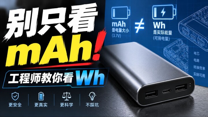 50000mAh的充电宝真的有这么大容量吗？工程师教你看Wh
