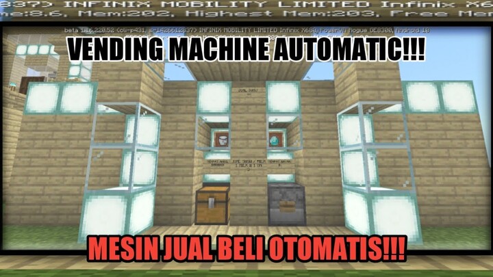 Cara membuat mesin Jual Beli Otomatis Di Minecraft PE | How to make a Vending Machine In Minecraft