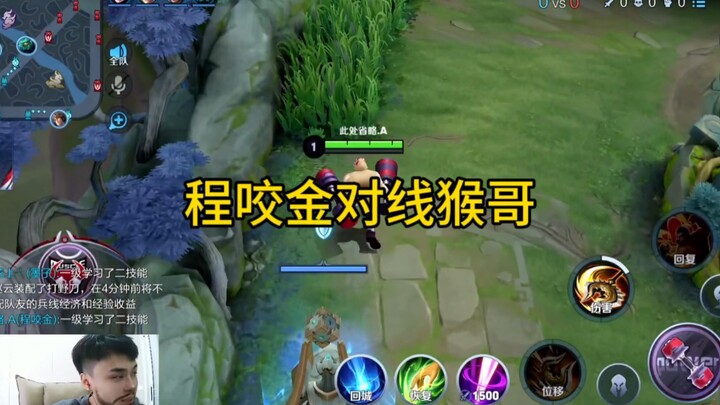 Chinese server Cheng Yaojin, Langyang on the top lane, laning against Monkey King.