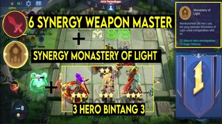 6 synergy weapon master dan 2 synergy monastery of light | magic chess mobile legend bang bang