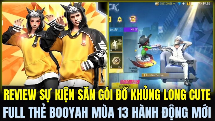 (Free Fire) Review Sự Kiện Săn Gói Đồ Khủng Long Cute, Full Thẻ Booyah Mùa 13 Hành Động Mới Cực Xịn