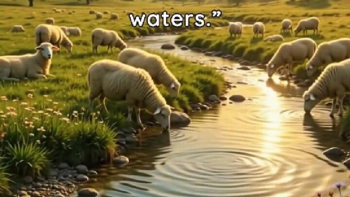 He Leads Me Beside Still Waters 🌿🙏 | Psalm 23:2 | Peace in God #thebible #bible #jesus