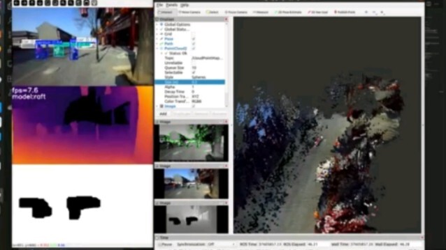 Raft-Stereo Depth Estimation and ORB-SLAM3 Dense Mapping: YOLOv8-SEG Pedestrian and Vehicle Filterin
