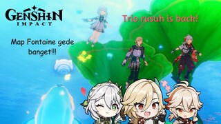 Trio Rusuh Pergi ke Fontaine!!! - Genshin Impact