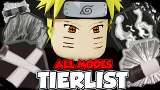 ALL MODES TIER LIST RANKING IN SHINOBI LIFE 2 | ROBLOX