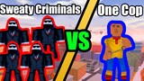 Sweaty Criminals Vs 1 Cop Roblox Jailbreak Gameplay