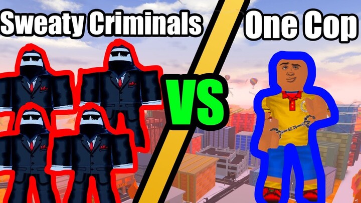 Sweaty Criminals Vs 1 Cop Roblox Jailbreak Gameplay