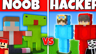 เจเจและกี้ vs แคชและนิโค Minecraft NOOB vs PRO (ไมเซน มิเซน มาเซียน) 2