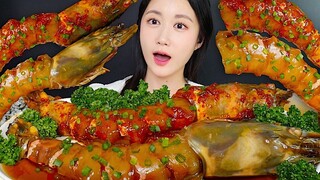 [ONHWA] 醬油醃製虎王蝦、香辣虎王虾 咀嚼音!🦐