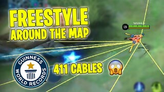 WORLD RECORD!!! FREESTYLE AROUND THE MAP TOOK ME 1000 CABLES😱😱