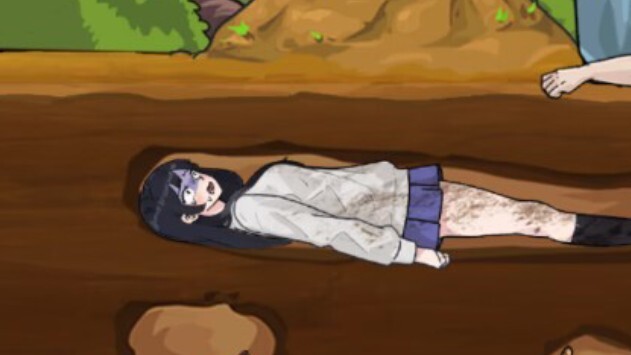 The girl is buried in the ground, help her out