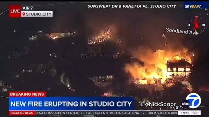 Hollywood’s on fire—now the core area Studio City is ablaze too!
