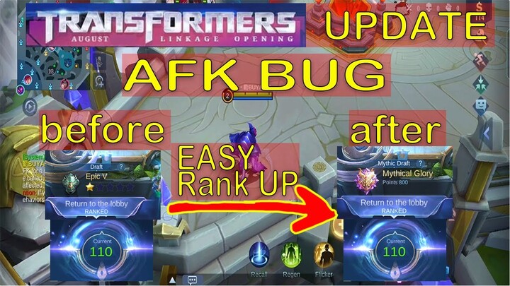 AFK BUG | Transformer UPDATE | EASY RANK UP | 100% WORKING