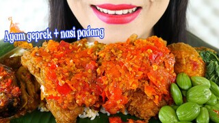 ASMR NASI PADANG, AYAM GEPREK, PETE | EATING SOUNDS