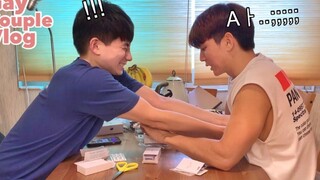 ENG) คู่เกย์ ฉันลอง FLEX กับแฟนของฉันสักครั้ง(featSudioEtt)Gay GayCouple vlog