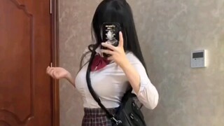 [Big Breast Outfit] NO.54 Dark Double Plaid Japanese College Style Exquisite Girl JK Uniform High Wa