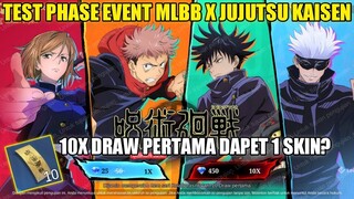 TEST PHASE EVENT MLBB X JUJUTSU KAISEN RILIS | 10X DRAW DIJAMIN DAPAT 1 SKIN SERI JUJUTSU KAISEN