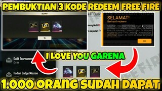PEMBUKTIAN!!!😱3 KODE REDEEM RESMI DARI GARENA FREE FIRE