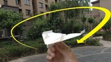 Pesawat kertas yang dimodifikasi ajaib, permukaan sayap terbalik + segel ruang + kunci atas, girosko