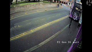 DOUBLE DECKER BUS HITS MAN IN READING