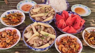 Phát Thèm Với Món Giò Heo Hầm Măng Ăn Kèm Dưa Mắm Tép Rang| TKQ & Family T676