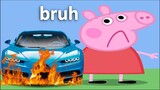 Peppa Pig TRY NOT TO LAUGH (Daddy pig explodes the bugatti)
