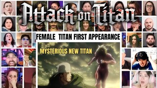 Female Titan First Appearance Reaction Mashup