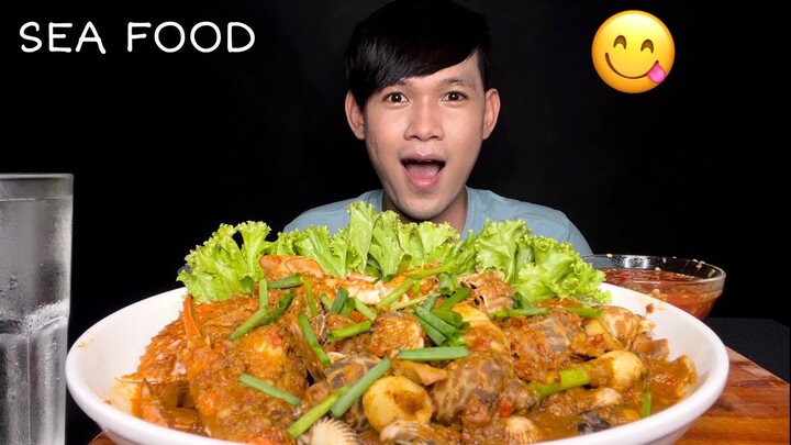 MUKBANG ASMR STIR FRIED CURRY SEA FOOD | MukBang Eating Show