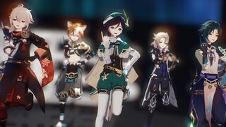 [Genshin Impact MMD|Rendering Test] You don't react at all, right? [Vendy· Xiao· Maple Leaf· Albedo·