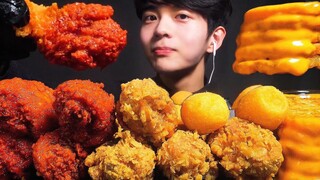 [Taste Testing] Spicy Fried Chicken + Cheese Balls + Potato Cakes