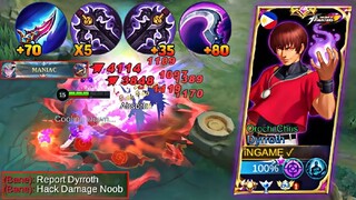 DYRROTH NEW BROKEN BUILD FOR DAMAGE HACK!! (TRY THIS) GLOBAL DYRROTH BEST BUILD 2023 - MLBB