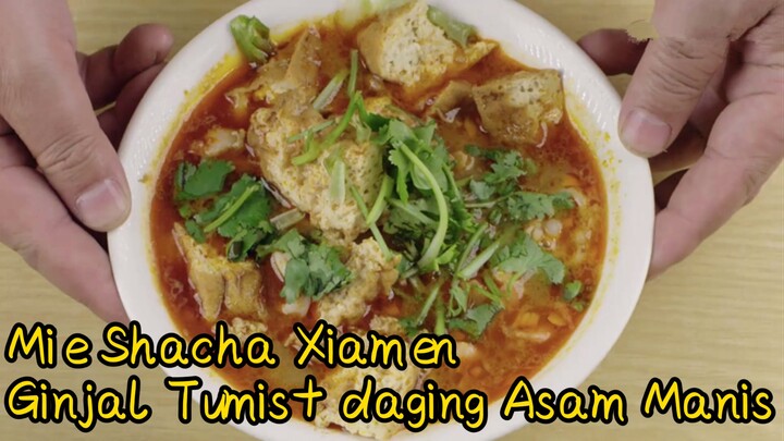 Mie Shacha Xiamen+ Ginjal Tumis+ daging Asam Manis