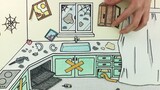 [Animasi Stop Motion] Bagian kedua dari seri pembersihan, bersihkan dapur lalu buat kekacauan!! | Se