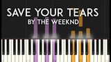Save your Tears by The Weeknd Synthesia piano tutorial with free sheet music  [Yamaha P-125]
