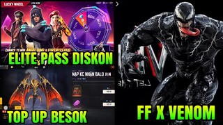 BOCORAN FREE FIRE X VENOM, ELITE PASS DISKON, TOP UP BONUS, SKIN FIST KELUAR LAGI, ELITE PASS BARU