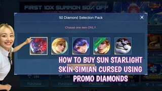 How to purchase Starlight skin Simian Cursed using Promo diamonds | How to use promo diamonds