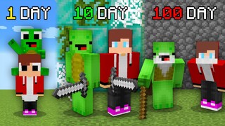 JJ and Mikey Survived 100 Days FROM YOUNG to OLD in Minecraft challenge (Maizen Mizen Mazien)