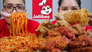 JOLLIBEE CHICKEN JOY BATTLE- ORIGINAL, SPICY & SWEET CHILI | COLLAB WITH @SALLY M