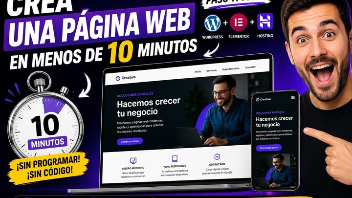 Cómo CREAR una PÁGINA WEB en MENOS de 10 MINUTOS (Fácil y SIN CÓDIGO)