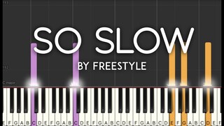 So Slow by Freestyle synthesia piano tutorial | with lyrics | free sheet music