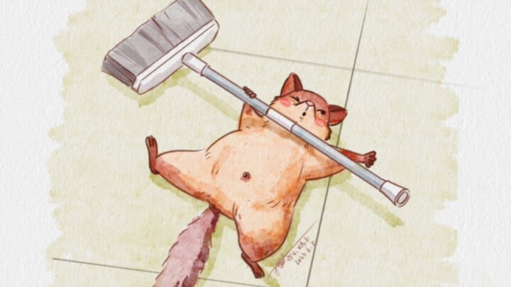 Flying Squirrel: Let me perform a real-life, rodent‑version cartoon! #Drawing #CuresBadMoods #Cute #