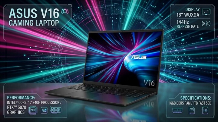 RTX 5070 Laptop Power! ASUS V16 (V3607VP) Gaming Laptop Review