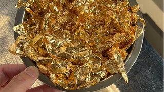 It seems that 1 gram of gold can really be pressed into 1 square meter of gold foil