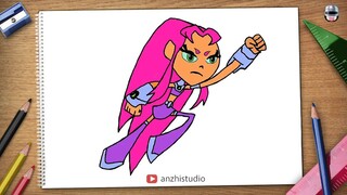 Drawing Starfire of Teen Titans Go! #starfire #shorts #teentitansgo #teentitans